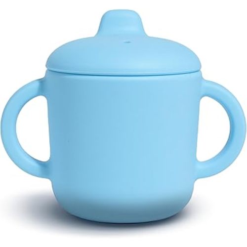 6 Months+ Sippy Cups with Handles,Silicone Sippy Cups Leak Proof 5oz,No Spill Sippy cups for Toddlers (Powder Blue)