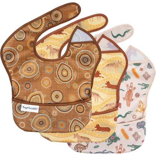 Tiny Twinkle Mess-Proof Baby Bib - Waterproof Bib for Baby Boy or Girl - PFAS, PVC, BPA, Phthalate Free - Baby Food Bibs