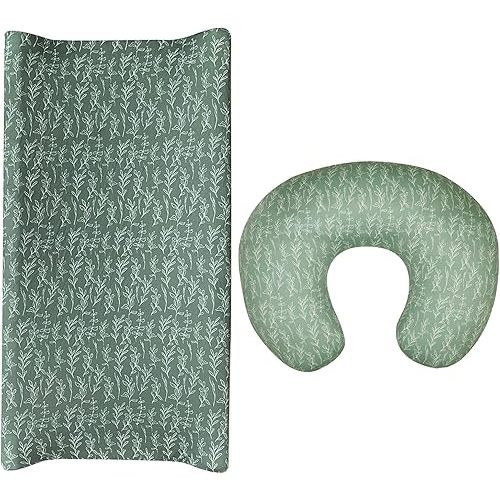 Baby Diaper Changing Pad Cover Cradle Mattress Sheets,Nursing Pillow Cover, Breastfeeding Pillow Slipcover for Baby Girls, Soft Snug Fits On Newborn Feeding Pillow
