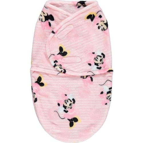 Disney Minnie Mouse Single Ply Baby Swaddle Sack, Easy Wrap Infant Swaddling Blanket, Soft Comfort Swaddler/Hospital Swaddles for Newborns, Polka Dot