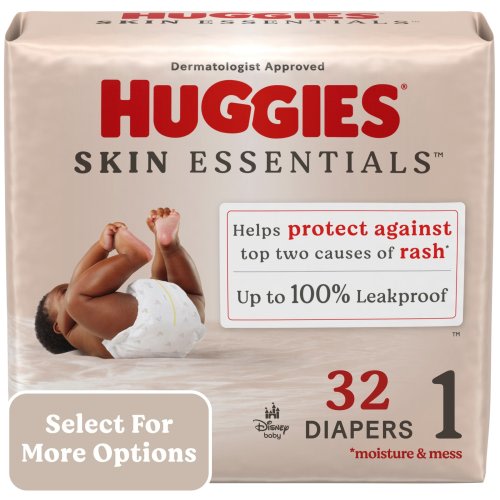 Huggies Skin Essentials Baby Diapers, Size 1 (8-14 lbs), 32 Ct (Select for More Options)