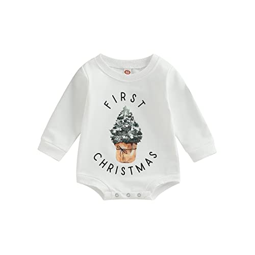 Kuriozud Newborn Baby Boy Girl Bubble Romper Funny Letter Long Sleeve Oversized Sweater Tops Fall Winter Clothes