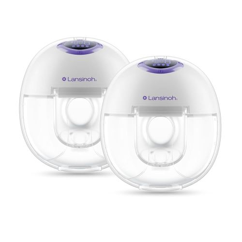 Lansinoh Discreet Duo Wearable Breast Pump, Hands Free Breast Pump, 4 Pumping Modes, 9 Levels Hospital Strength Suction, LED Display, Leak-Resistant Design, 2 Breast Flange Sizes Included: 24mm & 21mm