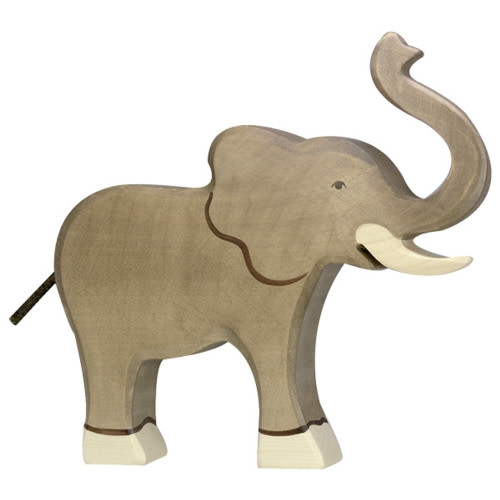 Holztiger Elephant with Trunk Raised