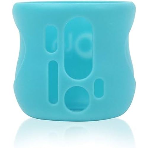 Olababy Silicone Sleeve for AVENT Natural Glass Baby Bottles (4 oz, Blue)