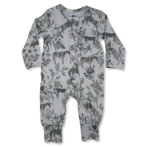 Western Daydream Sage Folding Feet Jammies