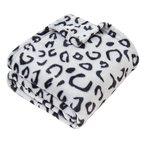 Yurhap Leopard Print Baby Blanket Fleece Baby Blankets for Boys, Ultra Soft Cozy Fluffy Infant Toddler Newborn Receiving Gifts for Crib Stroller, 30x40 Inch, Grey