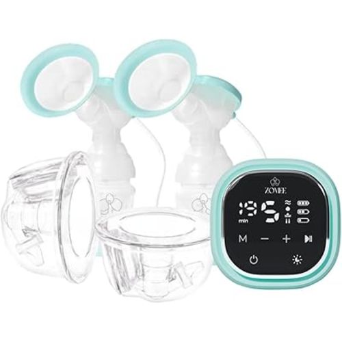 Zomee Z2 Double Electric Breast Pump, Portable, Hands Free Pumping Hospital Grade 3 Modes,19 Suctions, Wearable Breast Pump Including; Silicone Hands Free Collection Cups 8 OZ