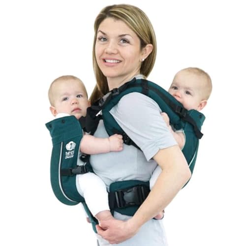 TwinGo Carrier - Air Model - Modern Teal - Great for All Seasons - Breathable Mesh - Fully Adjustable Tandem or 2 Single Baby Carrier for Men, Woman XS-XXL - Twins and Babies 10-45 lbs