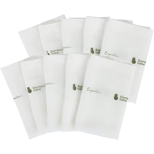 BambooBebe] Signature Gauze Washcloth for baby, Handkerchief for newborn (Gauze Handkerchief (10pcs), Pure)