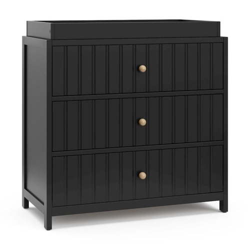 Graco Teddi 3 Drawer Chest with Changing Topper, Black