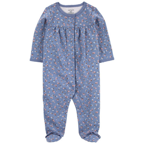 Baby Floral Snap-Up Cotton Sleep & Play