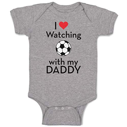 Cute Rascals Custom Baby Bodysuit I Love Watching Soccer with My Daddy Soccer Boy & Girl Baby Clothes