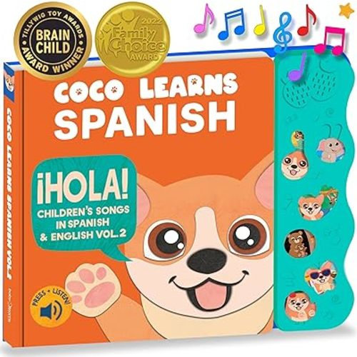 Coco Learns Spanish Vol. 2 | Musical Spanish Book & Bilingual Toy for Toddlers & Babies; Libros en Español para Niños; Spanish Baby Book & Children’s Book; Learn Spanish for Kids, Niñas, Niños, Bebes