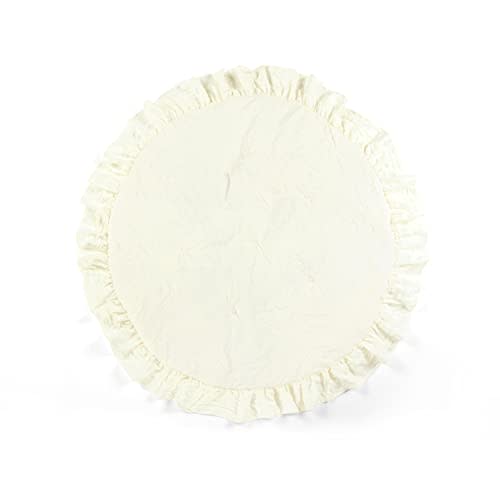 Lush Decor Baby Round Ruffle Play Mat Single 36" Diameter, Ivory