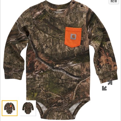 Boys' Long Sleeve Mossy Oak® Camo Pocket Bodysuit (Baby) | Camo Clothing & Gear | Carhartt