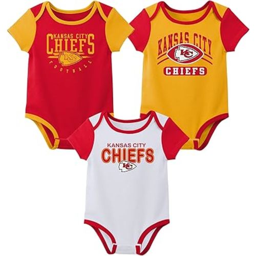 Outerstuff NFL Teams Newborn Baby and Infant Short Sleeve Bodysuit Variety 3-Pack (0-18m)