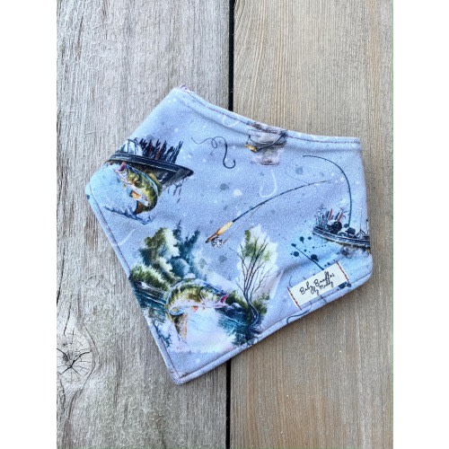 Fishing Themed Baby Drool Bandana / Baby Boy Accessory / Dribble Bandana / Baby Bib / Handmade / Baby Shower Gift / Future Little Fisherman