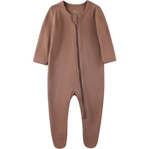 O2 BABY Baby Boys Girls Organic Cotton Zip-Front Sleeper Pajamas, Footed Sleep 'n Play