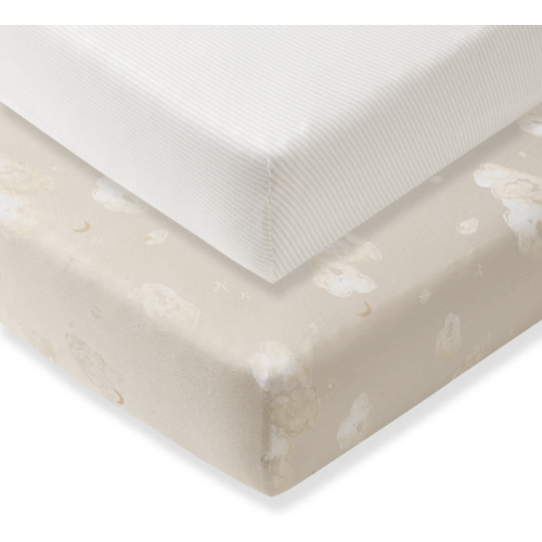 Good Night Sky Organic Cotton Crib Sheets Limestone