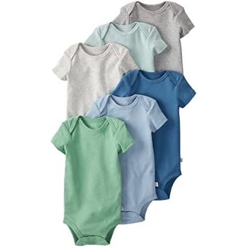 little planet by carter's unisex-baby 6-pack Organic Cotton Short-sleeve Rib Bodysuits