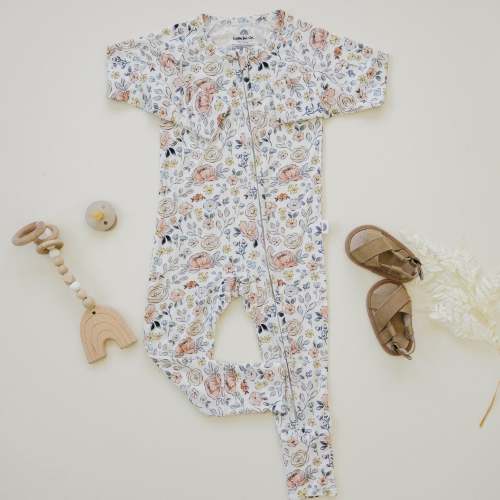 Pastel Petals Modal Zippy Romper | Little Joy Co.