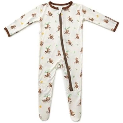 Bamboo Little Soft Baby Footie Pajamas, Baby Clothes, Newborn Sleepers, 95% Viscose and 5% Spandex, 0-24 Months