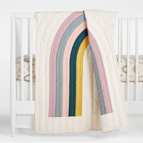 Asha Organic Rainbow Baby Crib Bedding Set