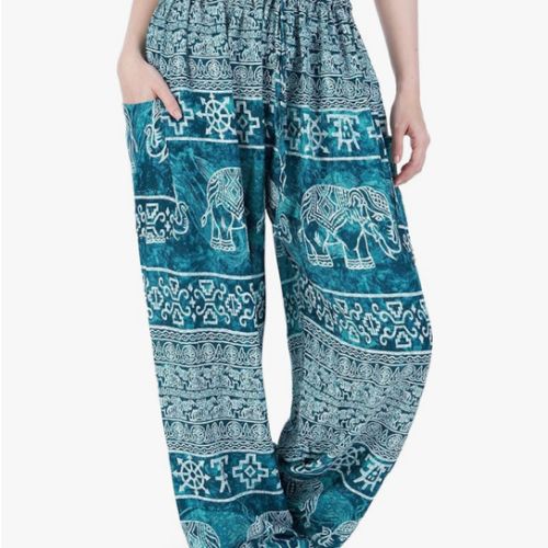 Lannaclothesdesign Women's Elephant Hippie Boho Yoga Harem Pants