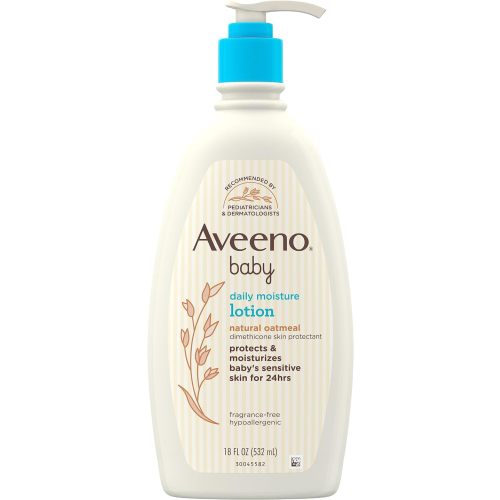 Aveeno Baby Daily Moisture Moisturizing Lotion for Delicate Skin with Natural Colloidal Oatmeal & Dimethicone, Hypoallergenic, Fragrance-, Phthalate- & Paraben-Free, 18 fl. oz (Package May Vary) - 18 Fl Oz (Pack of 1)