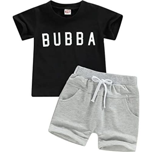 Hnyenmcko Toddler Baby Boy Clothes Set Letter Print Short Sleeve Crewneck T-Shirt Solid Color Shorts Set 2Pcs Summer Outfits