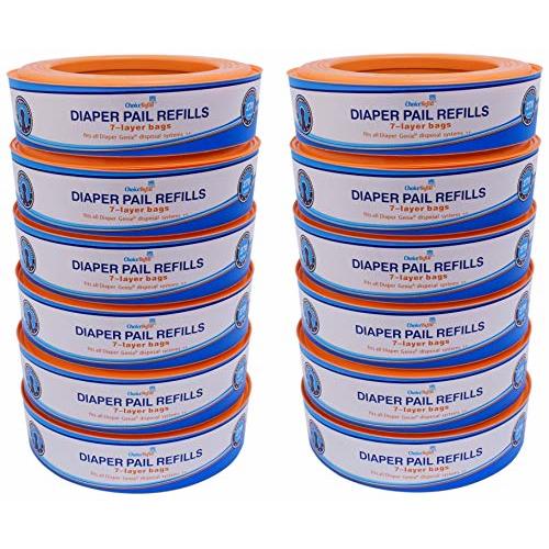ChoiceRefill Compatible with Diaper Genie Pails, 12-Pack, 3840 count (12)