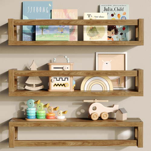 Floating Shelves for Wall - Nursery Bookshelf, Versatile Wall-Mounted Kids Book Shelf for Room Decor, Ideal for Books, Toys, Spice Rack