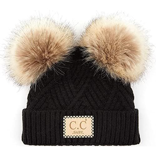 Funky Junque Baby Beanie Hat - Soft Knit Winter Cap with Double Pom Pom - Easter Pastels, Classic Solids, Value Packs