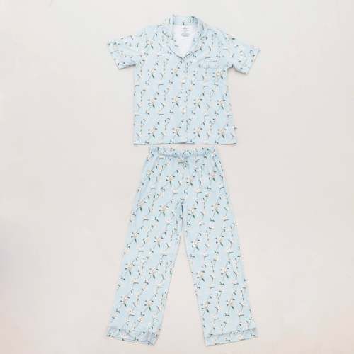 Women's Bamboo Stretch-Knit Short Sleeve & Pant Pajama Set - Magnolia
