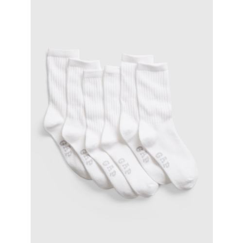 Kids Crew Socks (3-Pack) in white, size: S