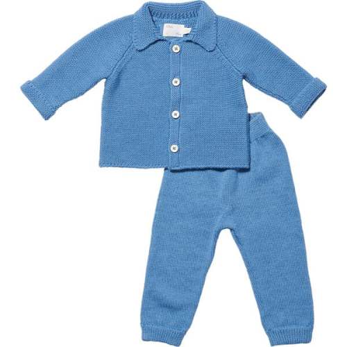 Knit Sweater Shirt & Pant Set Bundle, Blue - Oso & Me | Maisonette