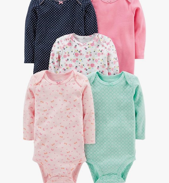 Simple Joys by Carter's baby-girls 5-pack Long-sleeve Bodysuit