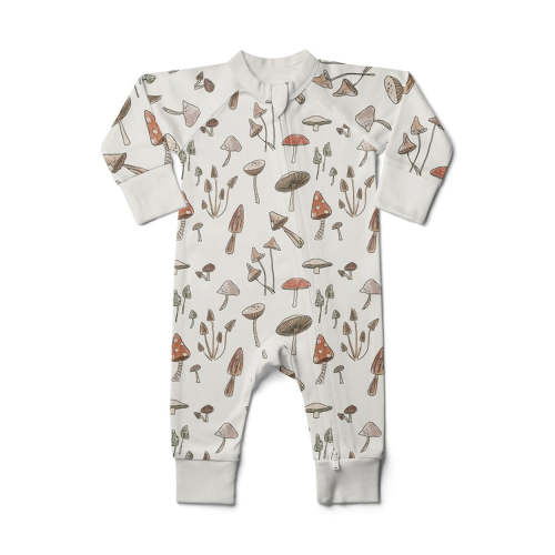 L/S Zipper One-Piece - Toadstool
