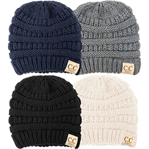 Funky Junque Baby Beanie - Soft Knit Winter Skull Cap - Cozy Warm Hat for Infants & Toddlers
