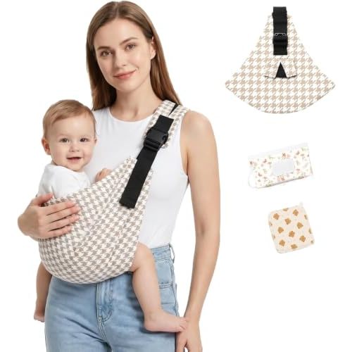 Baby Sling Carrier, Toddler Carrier, Adjustable Lightweight Breathable Cotton Single Shoulder Hip Seat for Daily Walks, Shopping, Park Visits & Family Outings, Machine Washable, Non-Slip Design