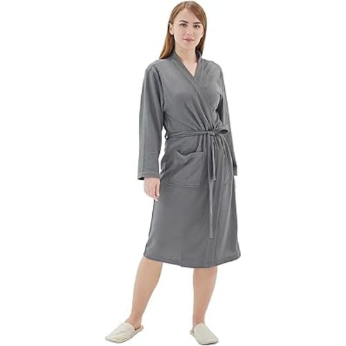 Women Bathrobe Summer cotton Kimono Long Knit Lightweight Soft Knit Sleepwear V-neck Casual Ladies Loungewea robes for women