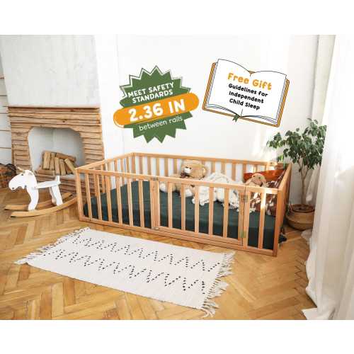 Platform Playpen Bed by Busywood, Wooden Bed Frame, Montessori Bed, Toddler Floor Bed