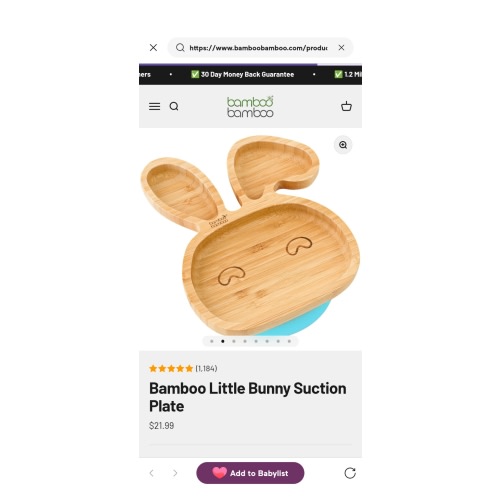 Bamboo Little Bunny Suction Plate