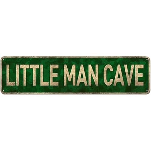 Little Man Cave, Toddler Boy Room Décor, 4" x 16" Decoration Wall Sign, Kids Room Signs For Door, Boy Décor for Bedroom, Boys Only Sign for Room Boys