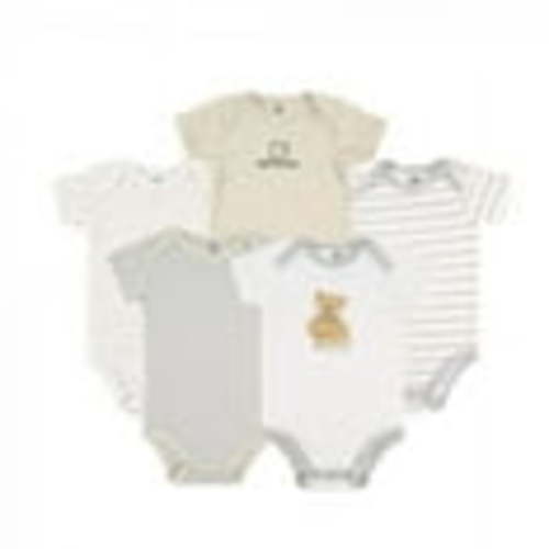 Hudson Baby Short Sleeve Bodysuits, 5-Pack, Newborn- 24 Months