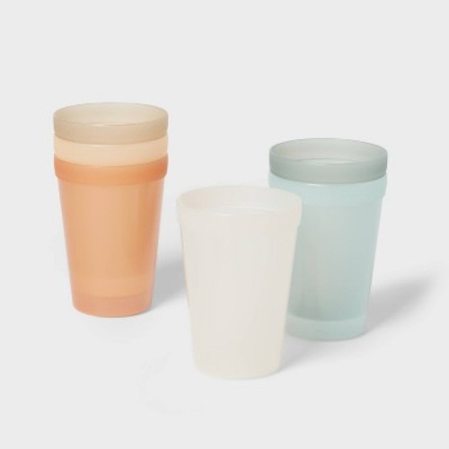 Kids' 15 fl oz Plastic Tall Tumbler - Pillowfort™: Microwave & Dishwasher Safe, Set of 6, Multicolored