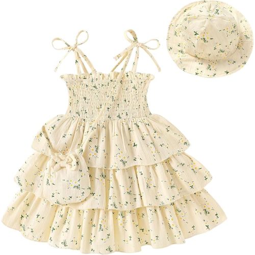 YOUNGER TREE Baby Girls Clothes Toddler Girl Summer Dress Ruffle Casual Dresses Sleeveless Outfits Beach Sundress