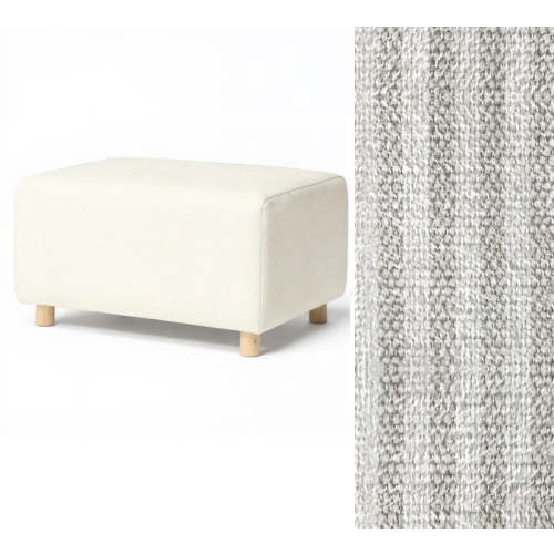 Oilo Ottoman Wide Rectangle Wood Base - Pebble Stripe