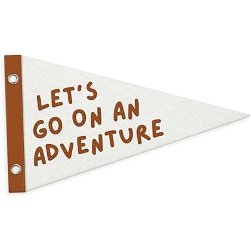 Playroom Decor Pennant Banners Flags,Boy Nursery Decor,Baby Boy Nursery Decor,Let's Go On an Adventure Felt Banner,Gifts for Baby Kids Nursery Bedroom Playroom 7.4x14 Inch